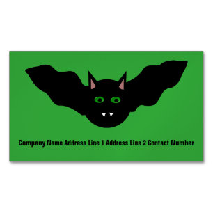 Vampire Cat Faced Bat Halloween Personalisiert Magnetische Visitenkarte