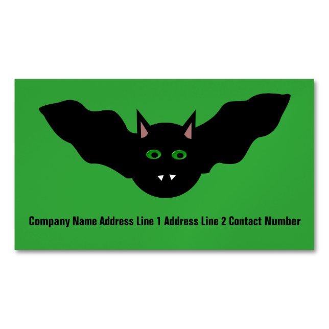Vampire Cat Faced Bat Halloween Personalisiert Magnetische Visitenkarte (Vorderseite)
