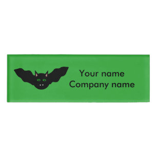 Vampire Cat Faced Bat Halloween Personalisiert Namenschild