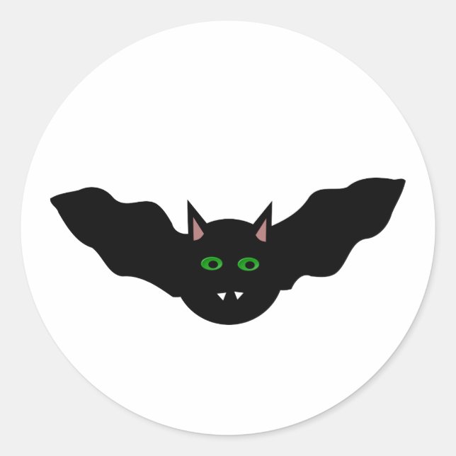 Vampire Cat Faced Bat Halloween Stickers (Vorderseite)