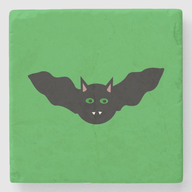 Vampire Cat Faced Bat Halloween Stone Untersetzer (Vorderseite)