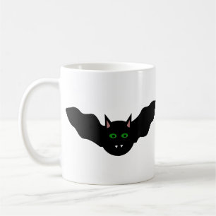 Vampire Cat Faced Bat Halloween Tasse