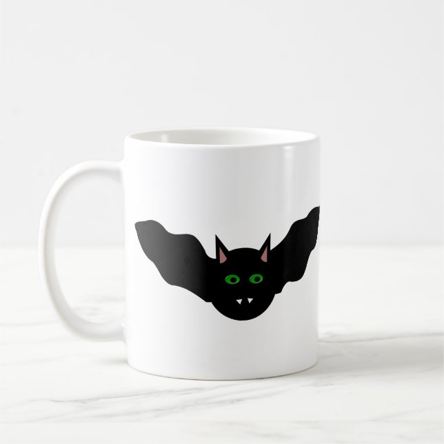 Vampire Cat Faced Bat Halloween Tasse (Links)