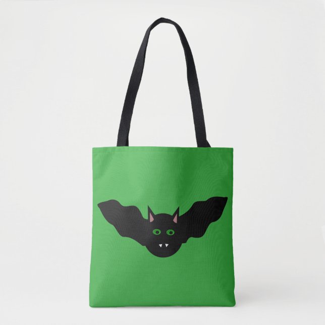Vampire Cat Faced Bat Halloween Tote Bag (Vorderseite)