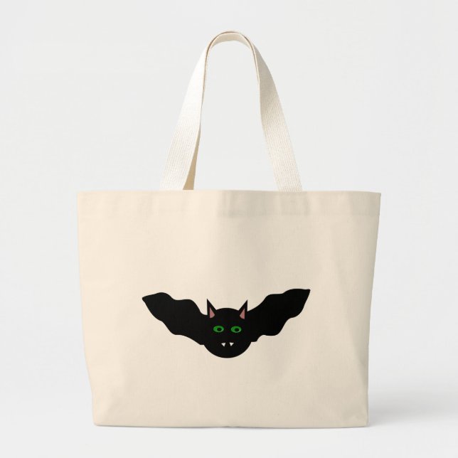 Vampire Cat Faced Bat Halloween Tote Bag Jumbo Stoffbeutel (Vorne)