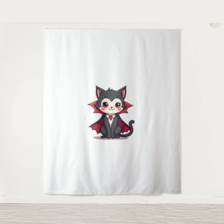 Vampire Cat - Niedliches Halloween Pet-T-Shirt Wandteppich