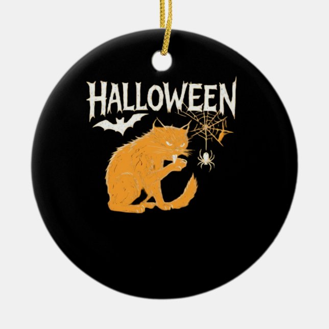 Vampire Cat's Halloween Classic T-Shirt Keramik Ornament (Vorne)