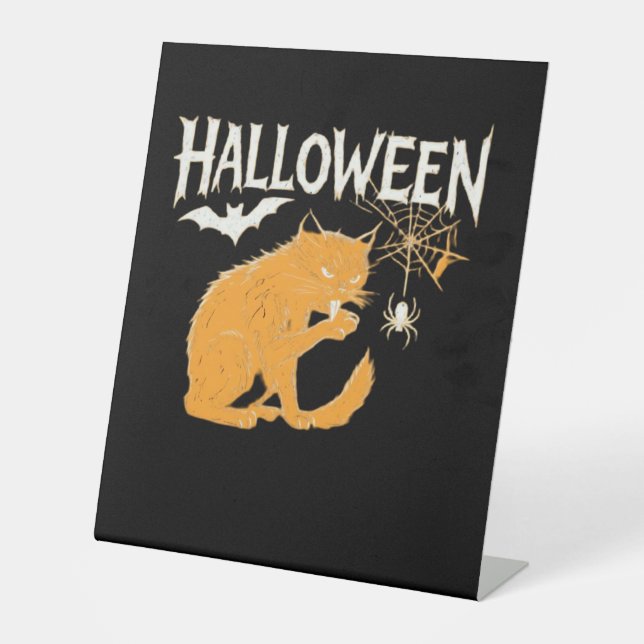 Vampire Cat's Halloween Classic T-Shirt Sockelschild (Vorderseite)