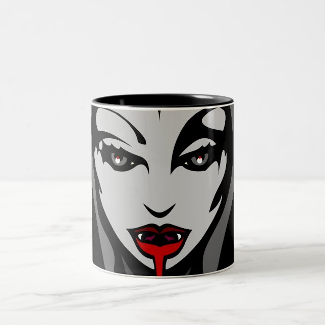 Vampire Cup Vampire Geschenke Reisemugge Zweifarbige Tasse (Mittel)