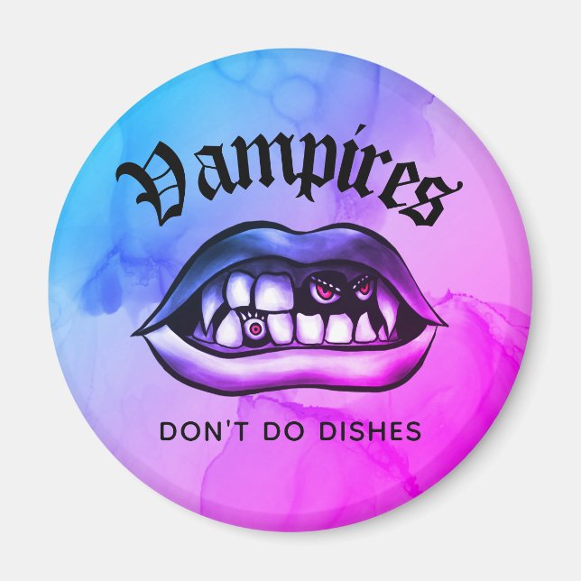 Vampire Do nicht Geschirr Funny Vaporwave Magnet (Vorne)