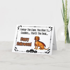 Vampire Dog - Caped Halloween Cuddle Commander Feiertagskarte