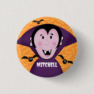 Vampire Dracula Bats Kinder Niedlich glückliches H Button