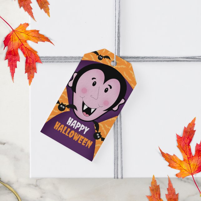 Vampire Dracula Bats Kinder Niedlich glückliches H Geschenkanhänger (Vampire Happy Halloween Tags)