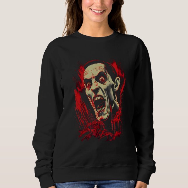 Vampire Dracula by Haunted Horror Halloween 6 Sweatshirt (Vorderseite)