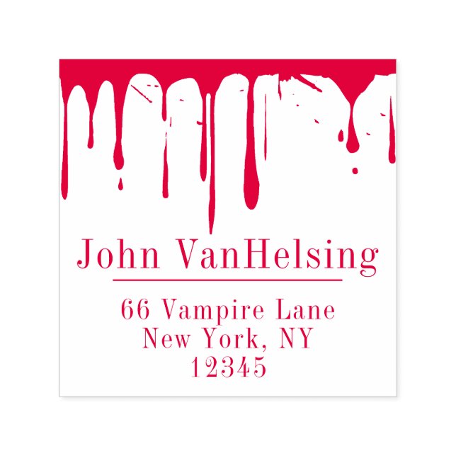 Vampire Dripping Blood - Halloween Bloddy Murder Permastempel (Design)