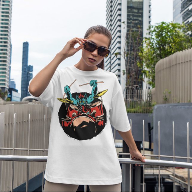 Vampire Drum Player Musiker T-Shirt (Von Creator hochgeladen)