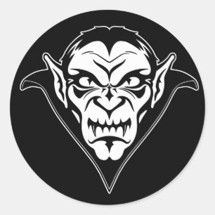 Vampire Face Runder Aufkleber