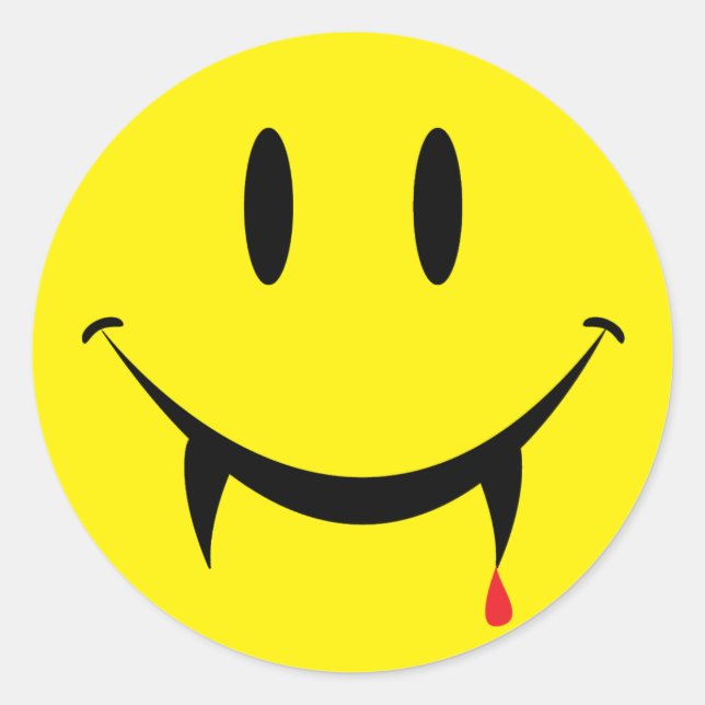 Vampire Face Runder Aufkleber (Vorderseite)