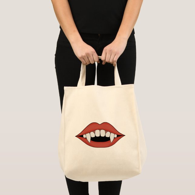Vampire Fanged Lip Art Tragetasche (Vorderseite (Produkt))