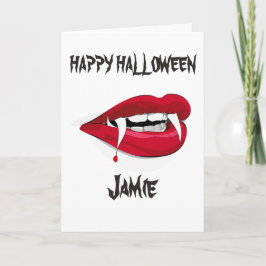 VAMPIRE FANGS CUSTOM HAPPY HALLOWEEN CARD KARTE