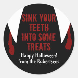 Vampire Fangs Halloween-Boo-Leckerei Runder Aufkleber