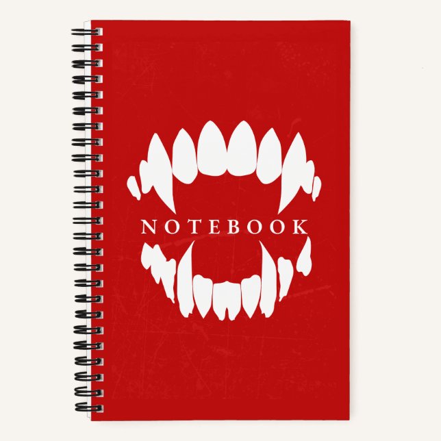 Vampire Fangs Horror Notizbuch (Vorderseite)