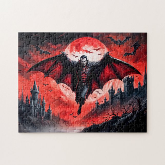 Vampire Flug über Spuk Schloss Puzzle (Horizontal)