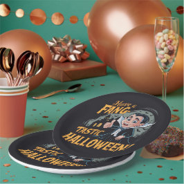Vampire Funny haben ein Fang-Tastic Halloween Pappteller