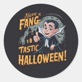 Vampire Funny haben ein Fang-Tastic Halloween Runder Aufkleber