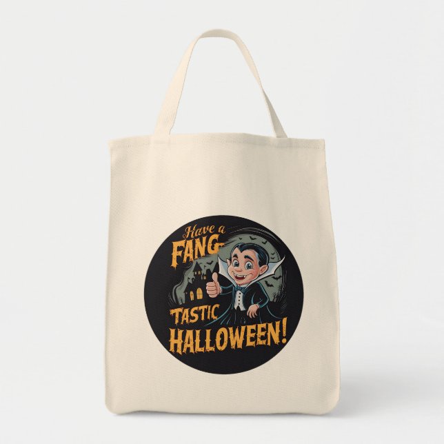Vampire Funny haben ein Fang-Tastic Halloween Tragetasche (Vorne)