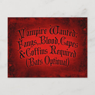Vampire Gewollt Postkarte
