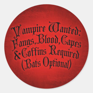 Vampire Gewollt Runder Aufkleber
