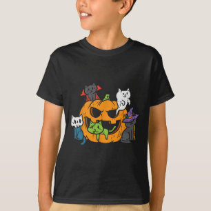 Vampire Ghost Zombie Hexen Katzen in Pumpkin Niedl T-Shirt