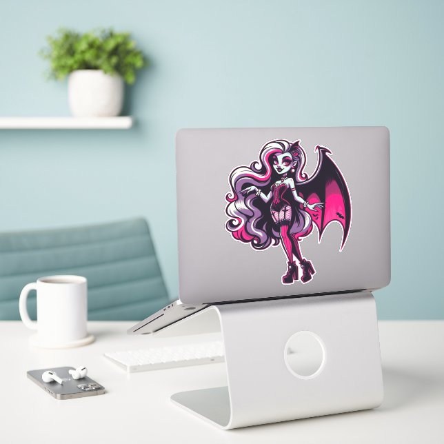Vampire Ghoul Aufkleber (Laptop auf Schreibtisch)