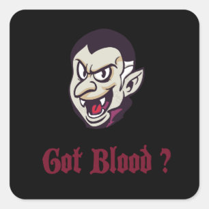 Vampire Got Blood Design Quadratischer Aufkleber