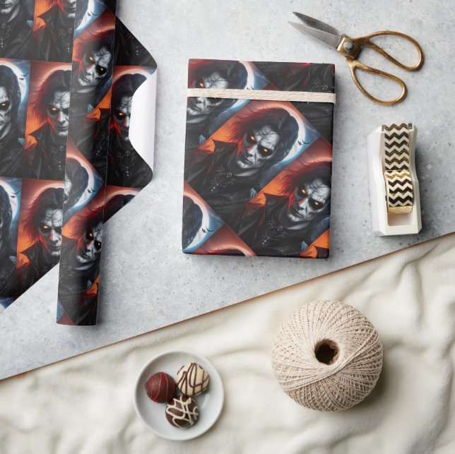 Vampire goth dracula halloween Cartoon Geburtstag Geschenkpapier (Kunsthandwerk)