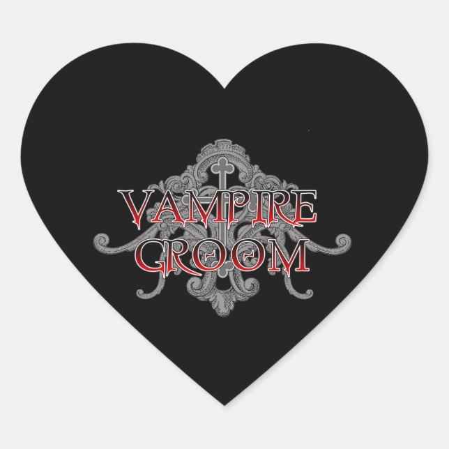 Vampire Groom Heart Sticker (Vorderseite)