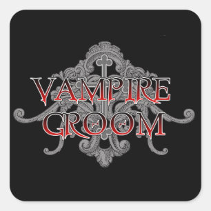 Vampire Groom Quadratischer Aufkleber
