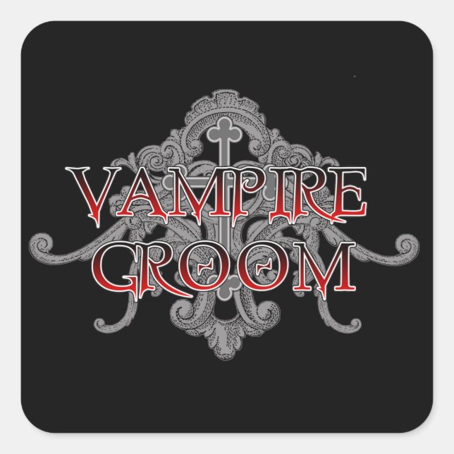 Vampire Groom Quadratischer Aufkleber (Vorderseite)