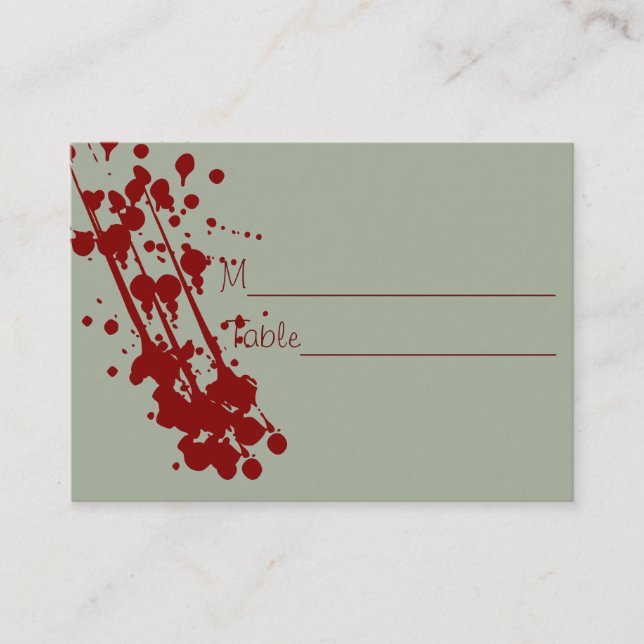 Vampire Halloween Fake Blood Wedding Placecards Platzkarte (Vorderseite)