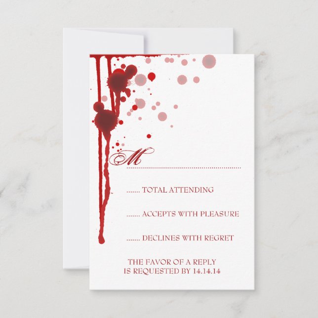 Vampire Halloween Hochzeit RSVP Fake Blored Karte (Vorderseite)