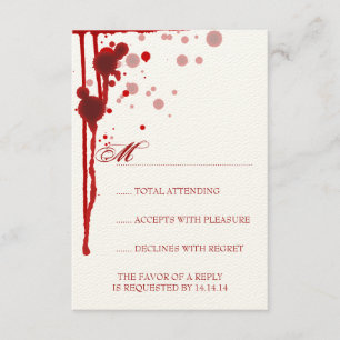 Vampire Halloween Hochzeit RSVP Fake Blored Karte
