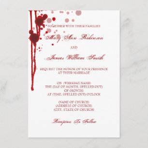 Vampire-Halloween-Hochzeits-Fake blutrot Einladung