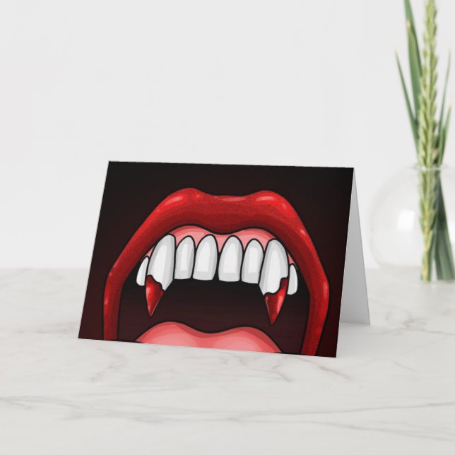 Vampire Halloween Teeth Karte (Vorderseite)