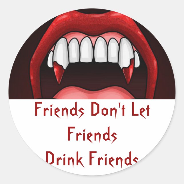 Vampire Halloween Teeth Runder Aufkleber (Vorderseite)