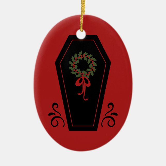 Vampire Holiday Coffin Keramikornament (Vorne)