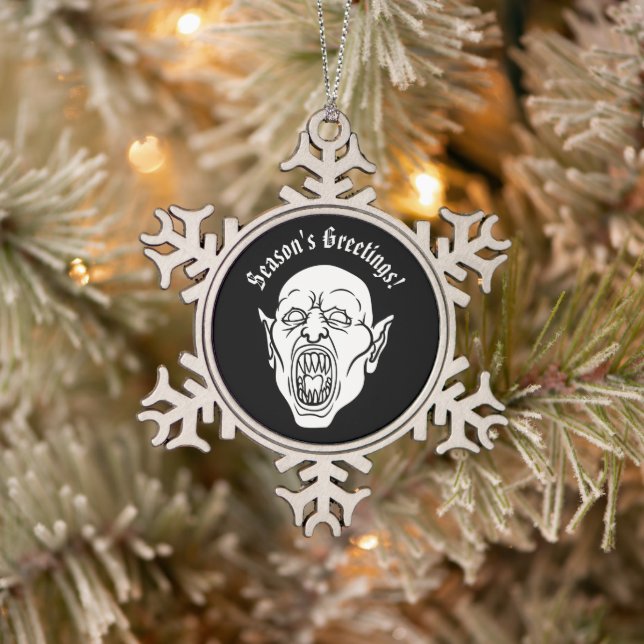 Vampire Horror Schneeflocken Zinn-Ornament (Baum)