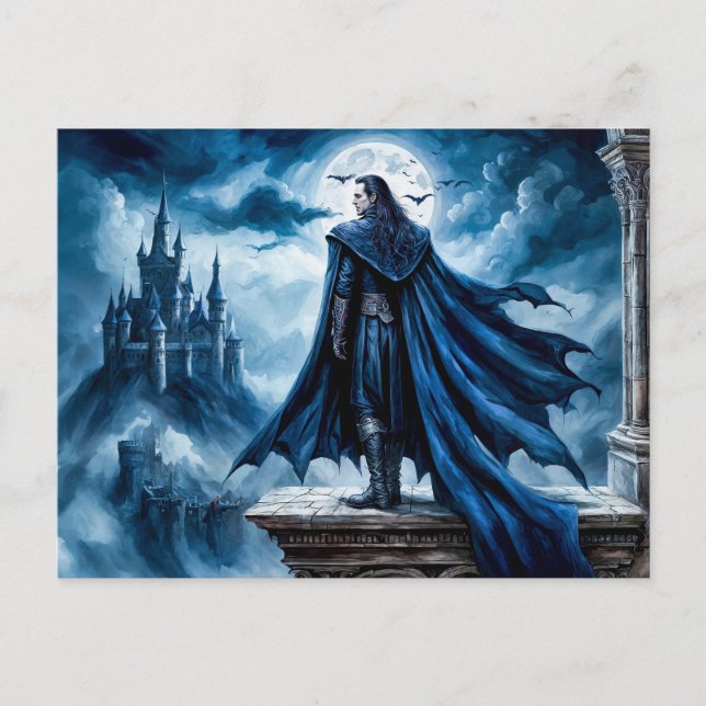Vampire in der Burg Moonlit Postkarte (Vorderseite)