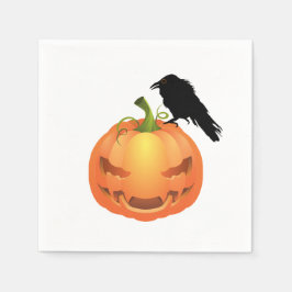 Vampire Jack o'lantern mit Raven Serviette