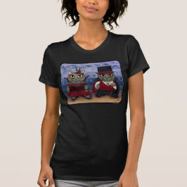 Vampire-Katzen-Paar-gotische T-Shirt